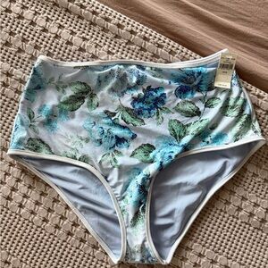 NEW Aerie Blue Floral Bikini Bottom Size M